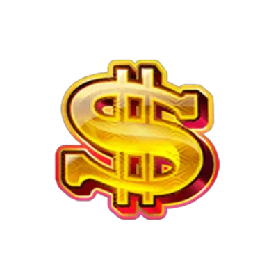 Dollar sign symbol pays 3.25x for five