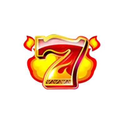 Single fiery seven symbol of the slot